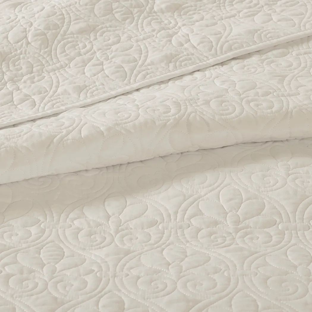 Toyah Cream 3 Pc Full Bedspread Set - Thumbnail - Image 5