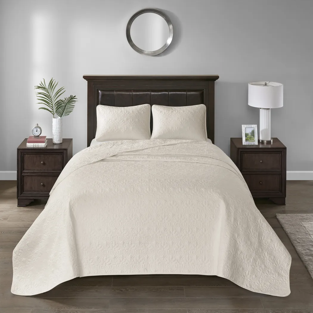 Toyah Cream 3 Pc Twin Bedspread Set - Thumbnail - Image 3