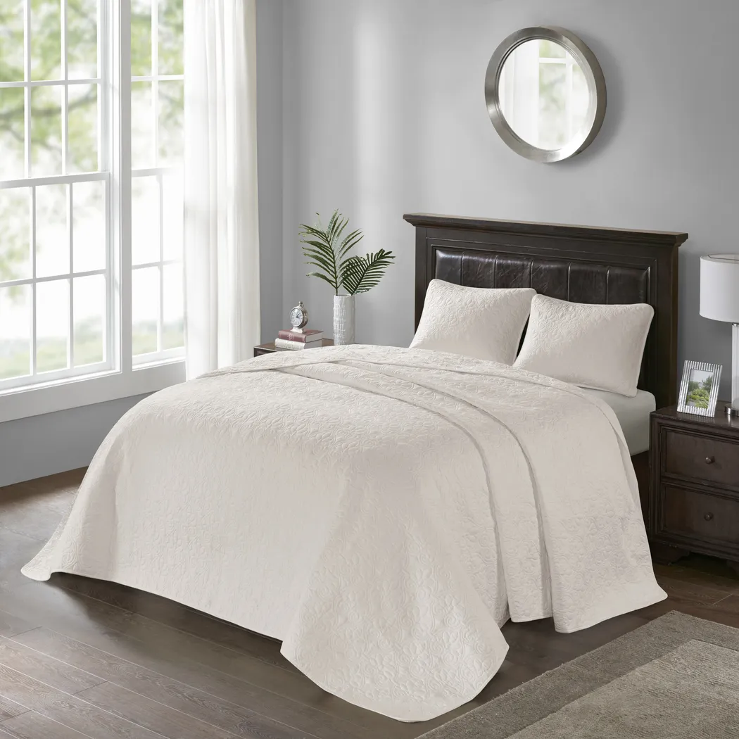 Toyah Cream 3 Pc Twin Bedspread Set - Thumbnail - Image 1