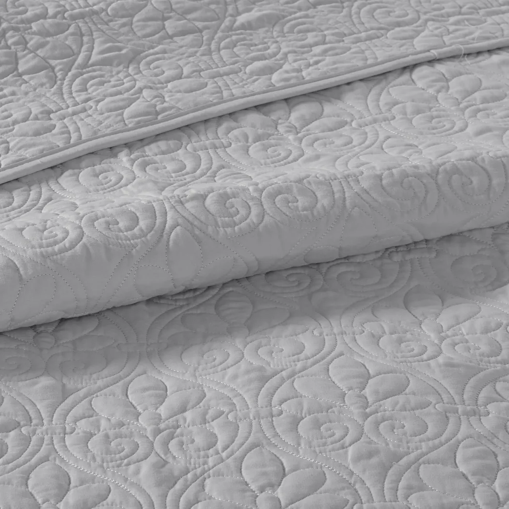 Toyah Gray 3 Pc King Bedspread Set - Thumbnail - Image 4