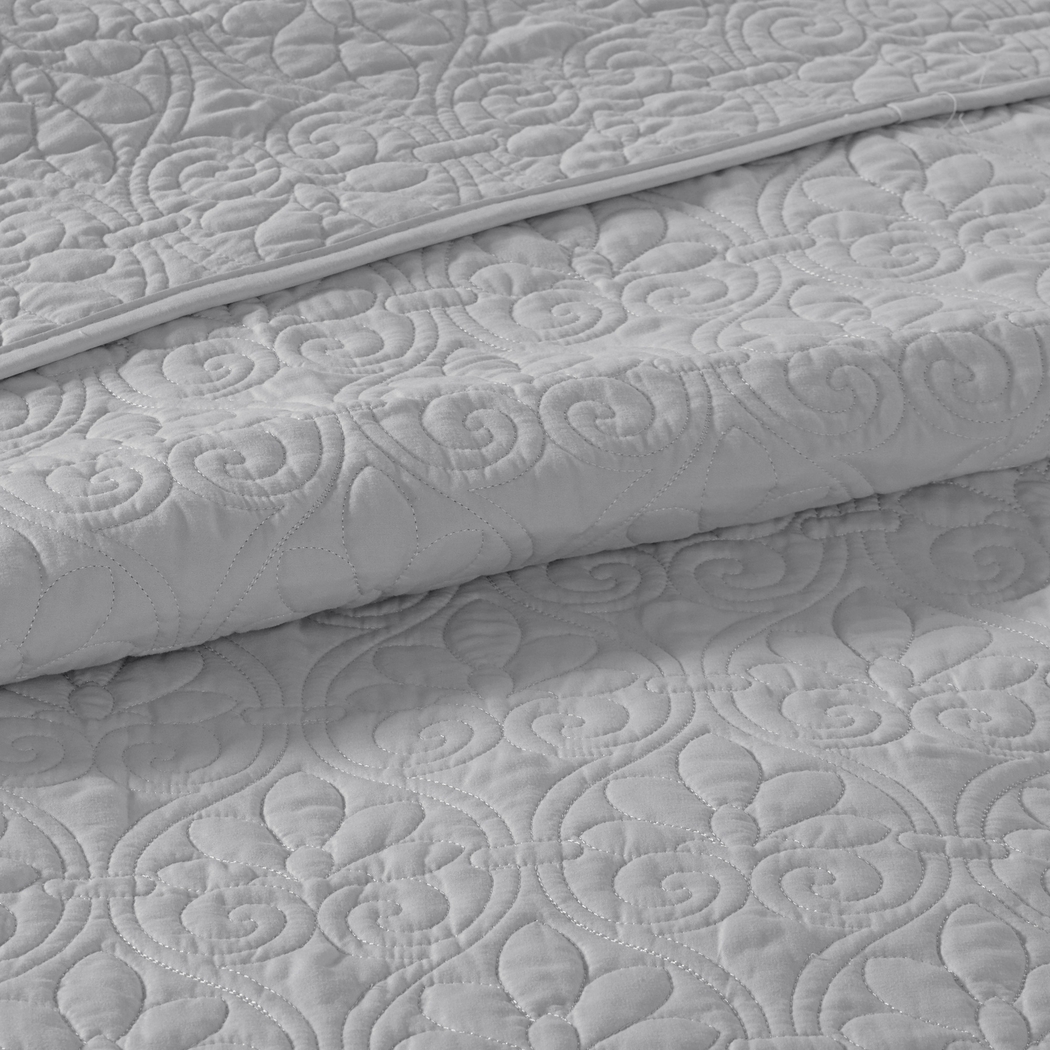 Toyah Gray 3 Pc Queen Bedspread Set - Thumbnail - Image 4