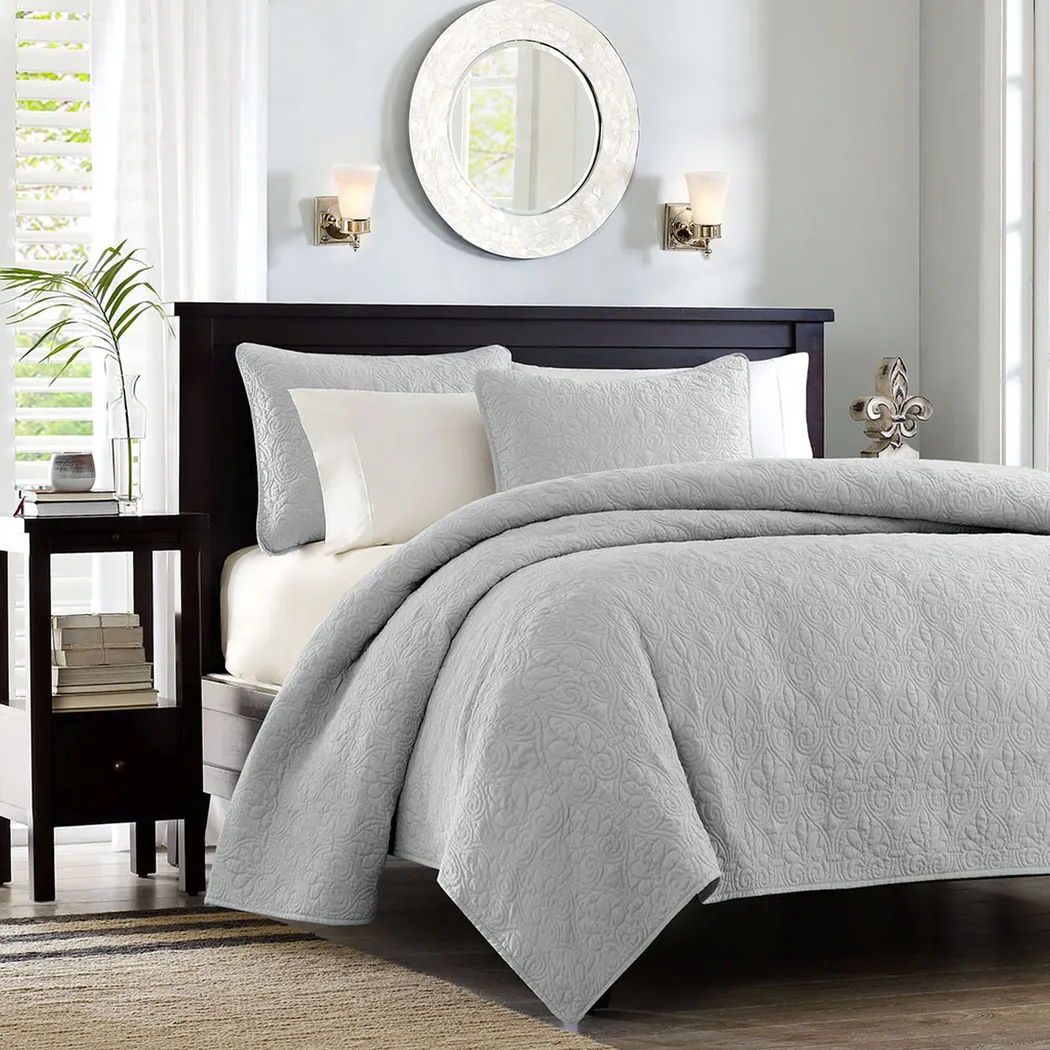 Toyah Gray 3 Pc Twin/Twin XL Quilt Set - Thumbnail - Image 3