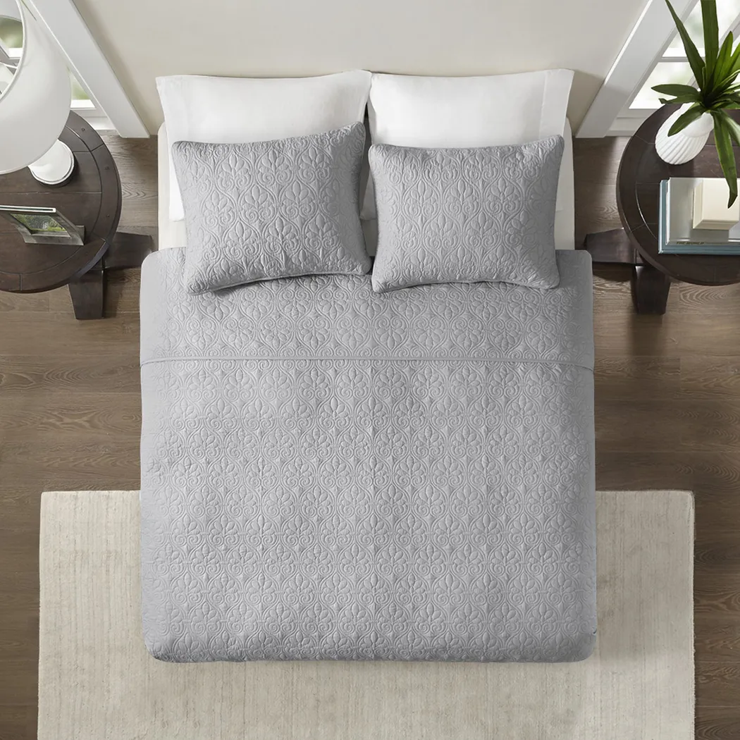 Toyah Gray 3 Pc Twin/Twin XL Quilt Set - Thumbnail - Image 4