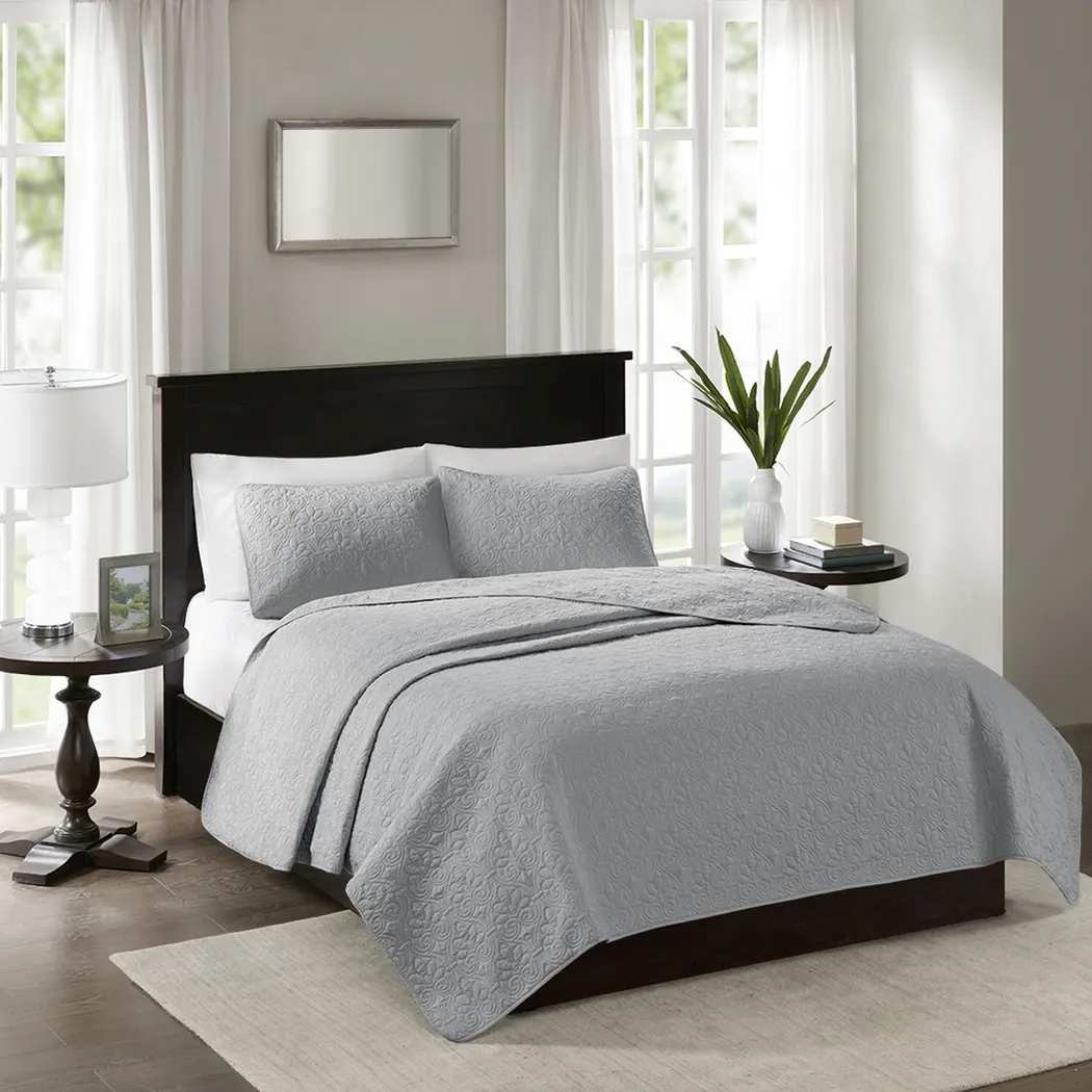Toyah Gray 3 Pc Twin/Twin XL Quilt Set - Thumbnail - Image 1