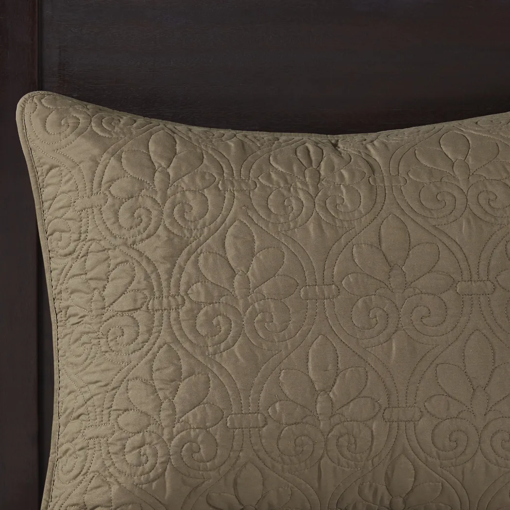 Toyah Mocha Brown 3 Pc Full/Queen Quilt Set - Thumbnail - Image 4