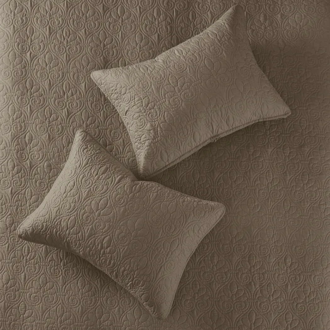 Toyah Mocha Brown 3 Pc Full/Queen Quilt Set - Thumbnail - Image 7