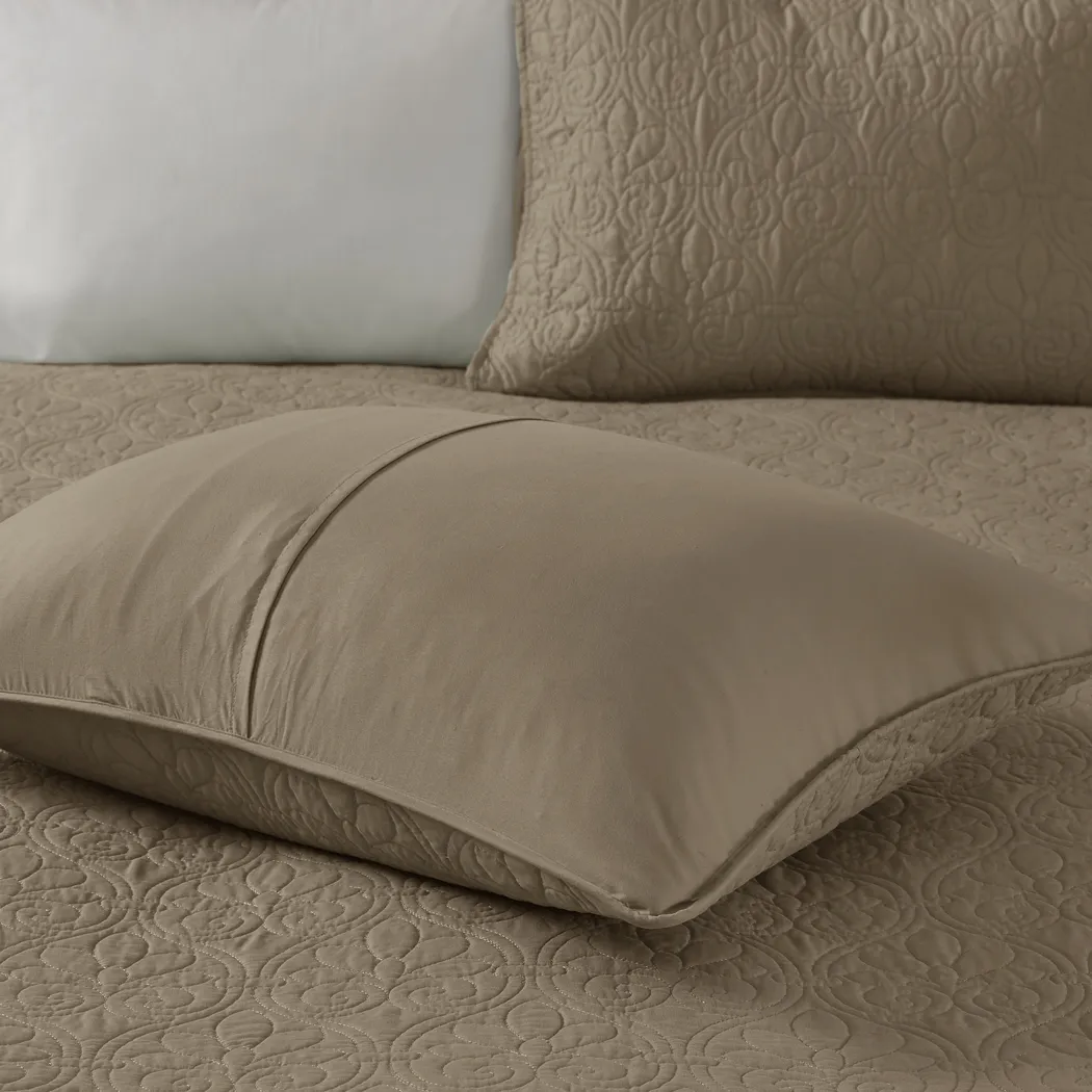 Toyah Mocha Brown 3 Pc Full/Queen Quilt Set - Thumbnail - Image 8