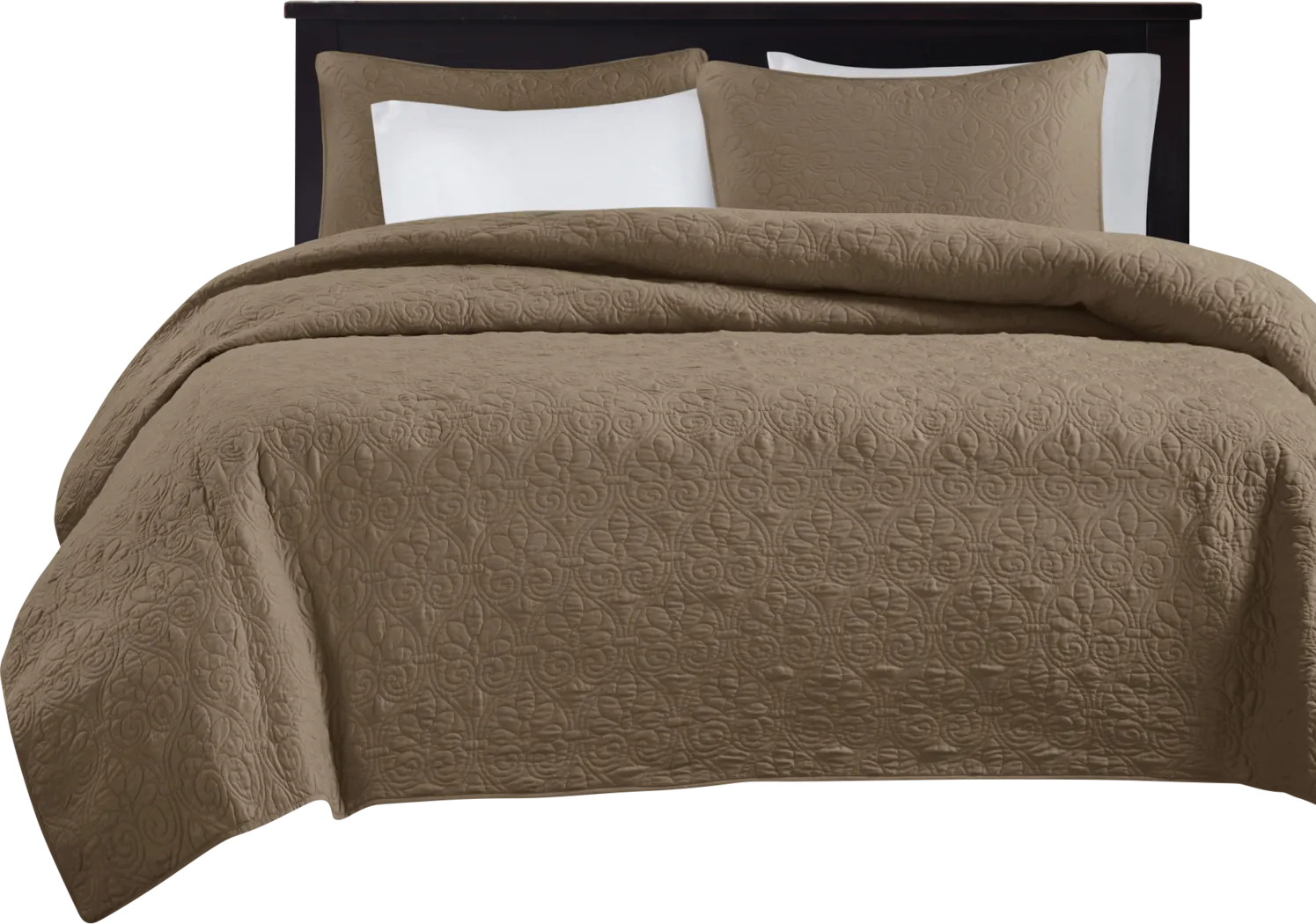 Toyah Mocha Brown 3 Pc Full/Queen Quilt Set - Thumbnail - Image 9