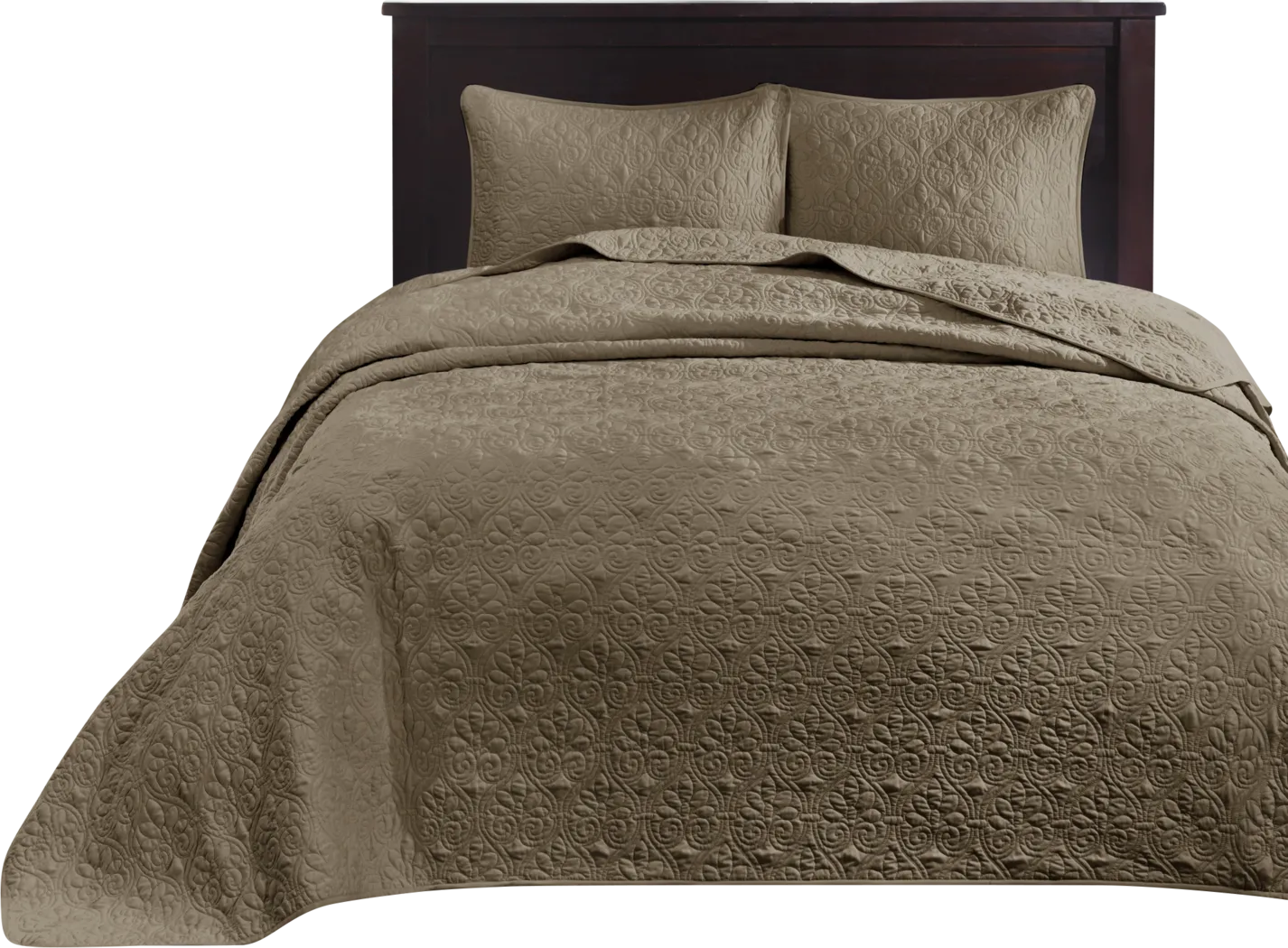 Toyah Mocha Brown 3 Pc Queen Bedspread Set - Thumbnail - Image 7
