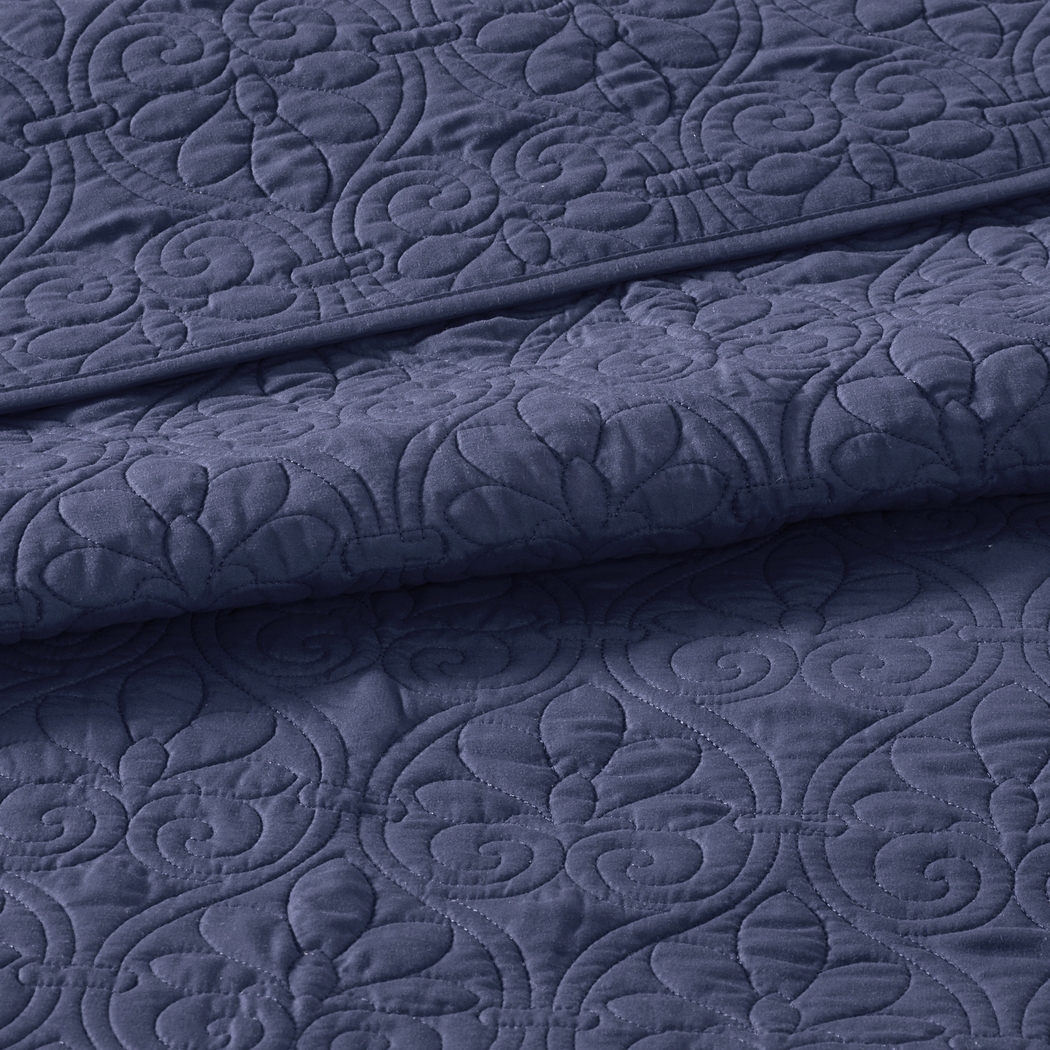 Toyah Navy 3 Pc Full Bedspread Set - Thumbnail - Image 5