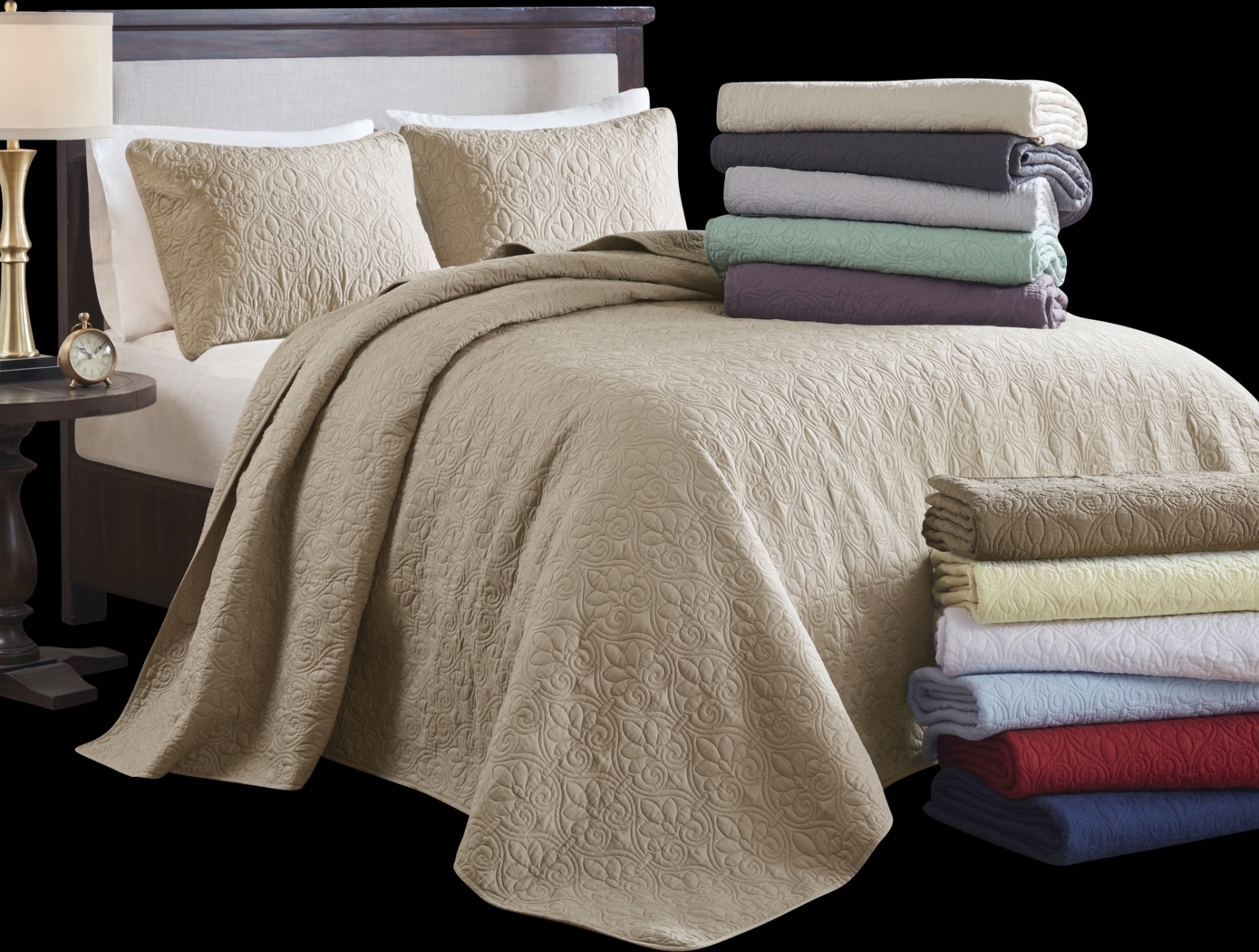 Toyah Navy 3 Pc Full Bedspread Set - Thumbnail - Image 9