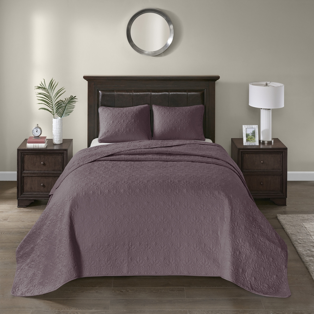 Toyah Purple 3 Pc King Bedspread Set - Thumbnail - Image 2