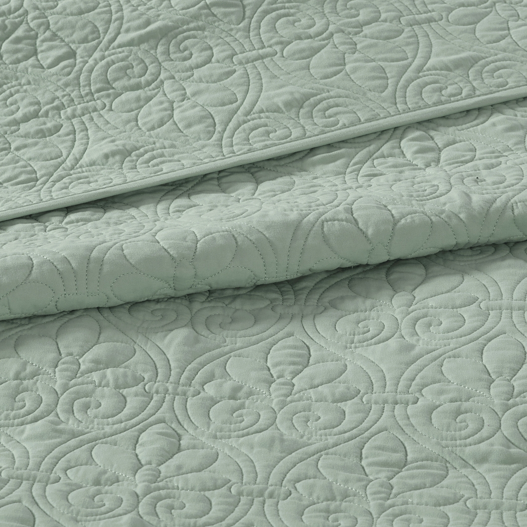 Toyah Seafoam Green 3 Pc Queen Bedspread Set - Thumbnail - Image 6