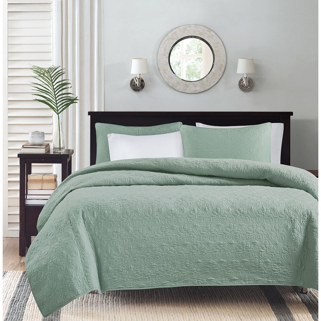 Toyah Seafoam Green 3 Pc Twin/Twin XL Quilt Set - Thumbnail - Image 3