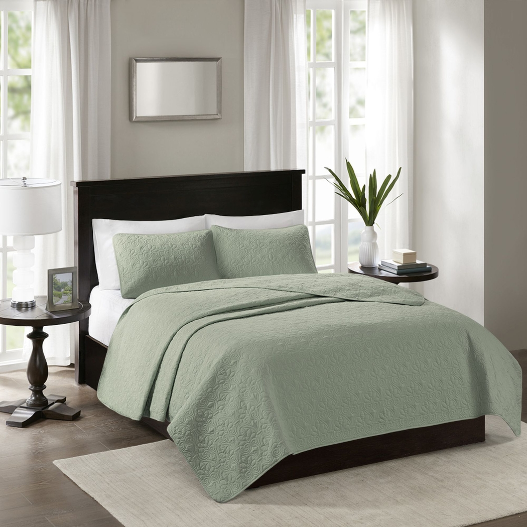 Toyah Seafoam Green 3 Pc Twin/Twin XL Quilt Set - Thumbnail - Image 1