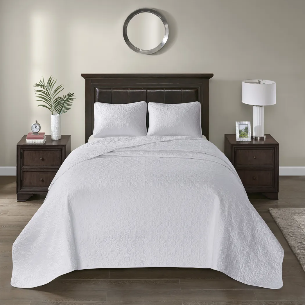 Toyah White 3 Pc Full Bedspread Set - Thumbnail - Image 2