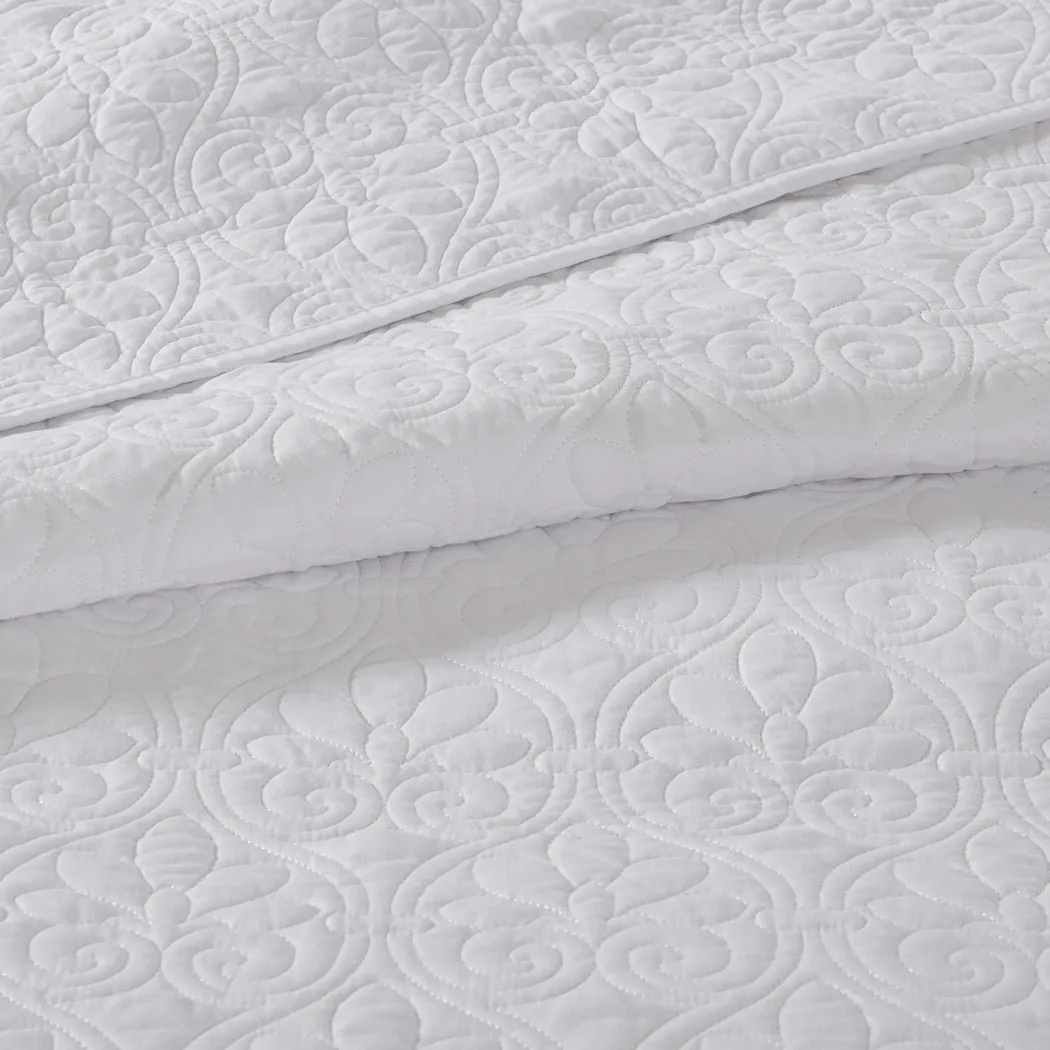 Toyah White 3 Pc Full/Queen Quilt Set - Thumbnail - Image 6