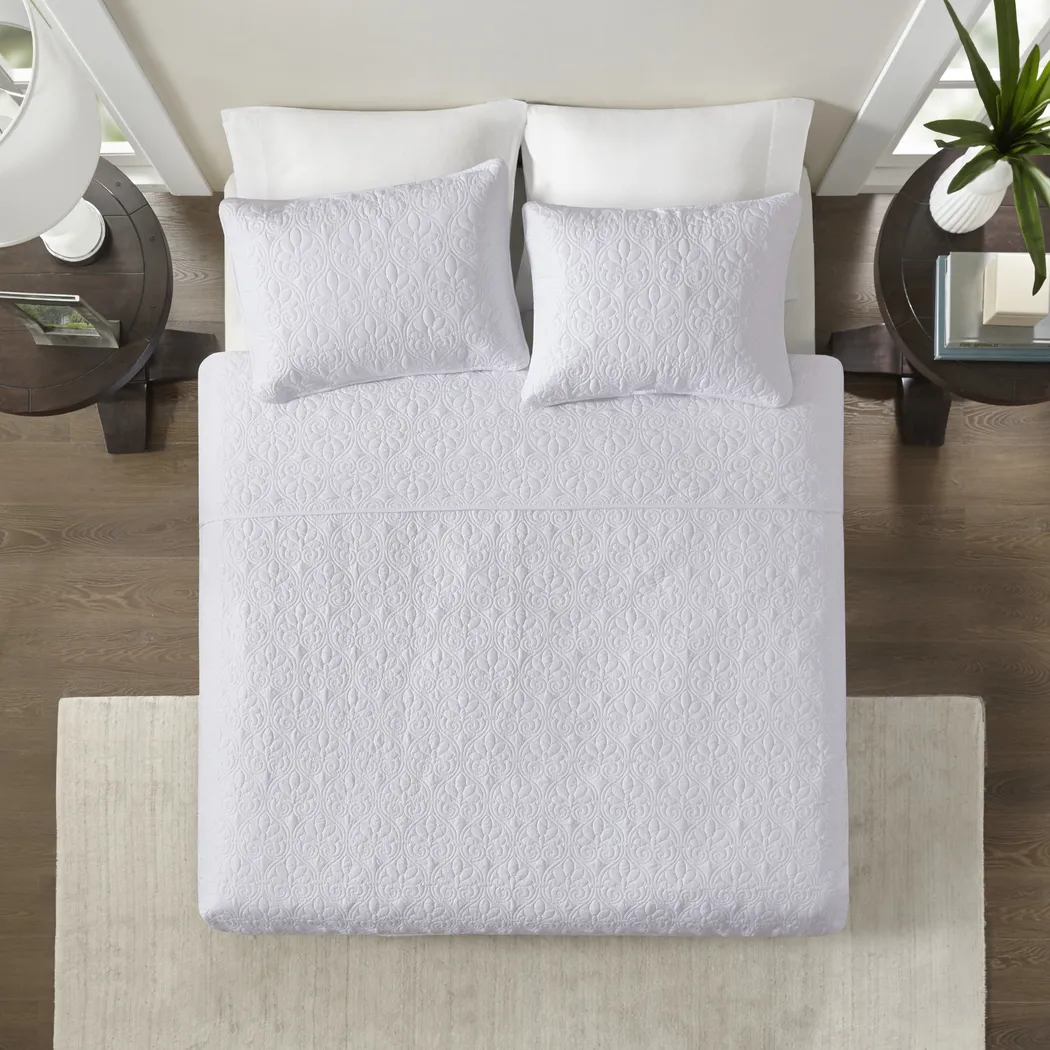 Toyah White 3 Pc Full/Queen Quilt Set - Thumbnail - Image 9