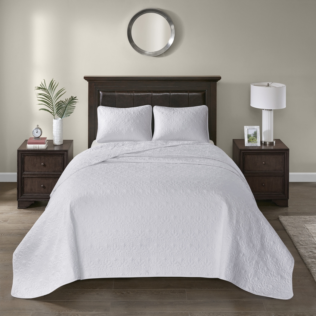 Toyah White 3 Pc King Bedspread Set - Thumbnail - Image 2