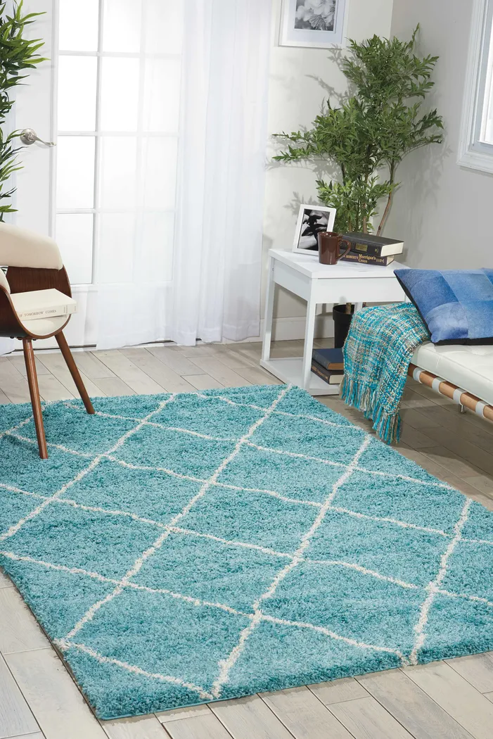 Traci Lane Aqua 8' x 10' Rug - Thumbnail - Image 5