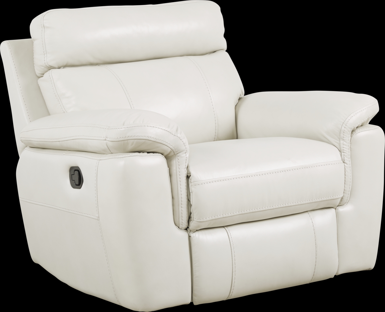 Trafalgar Square Ivory Leather Glider Recliner - Thumbnail - Image 1