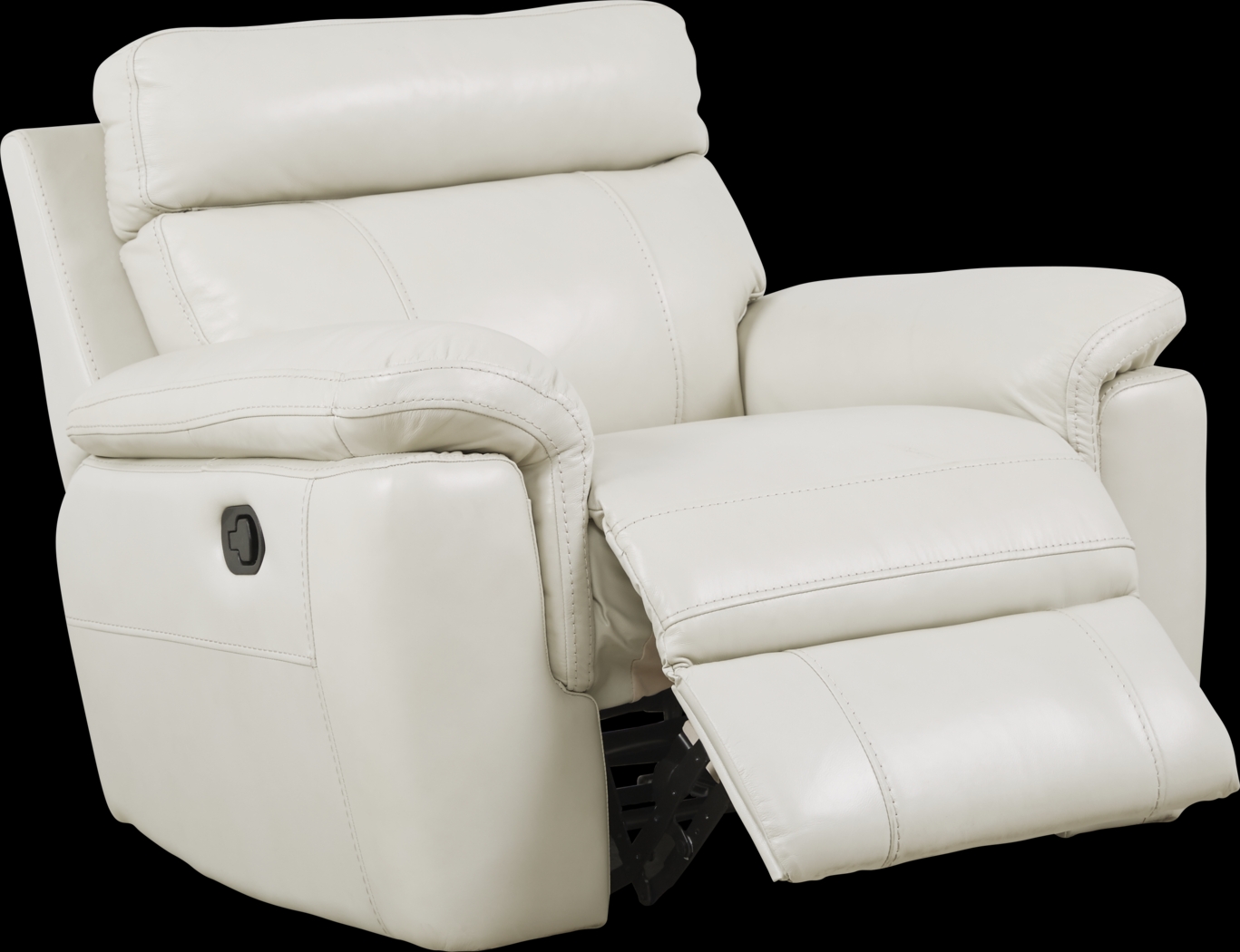 Trafalgar Square Ivory Leather Glider Recliner - Thumbnail - Image 2