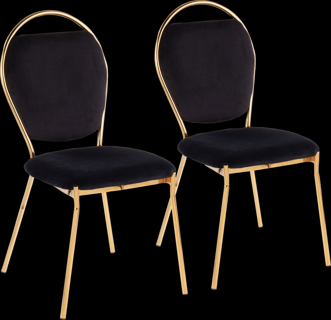 Trafalger Black Side Chair, Set of 2 - Thumbnail - Image 1