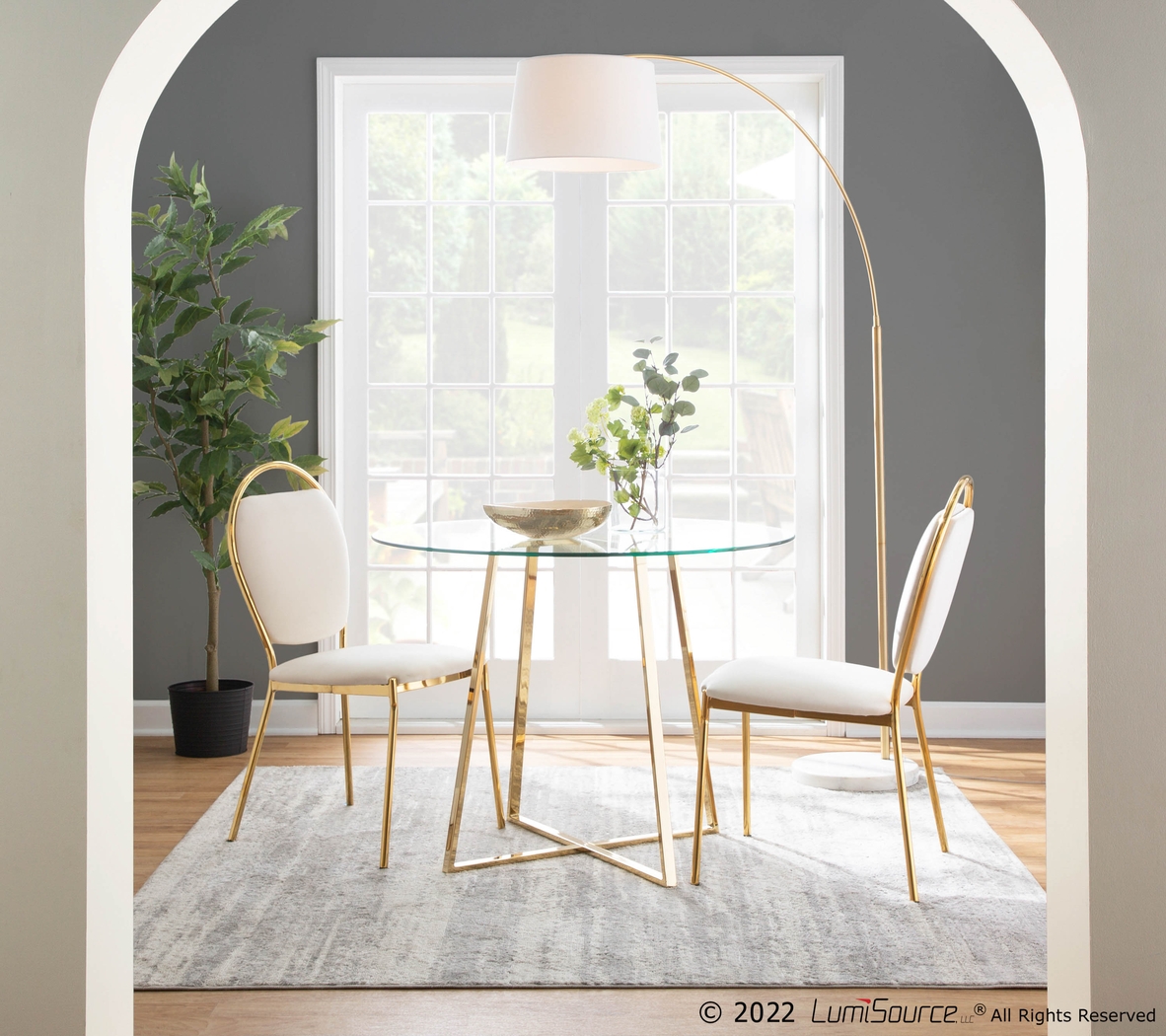 Trafalger Cream Side Chair, Set of 2 - Thumbnail - Image 9