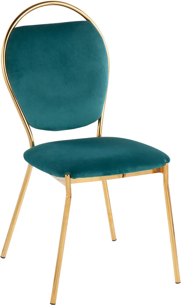 Trafalger Green Side Chair, set of 2 - Thumbnail - Image 2