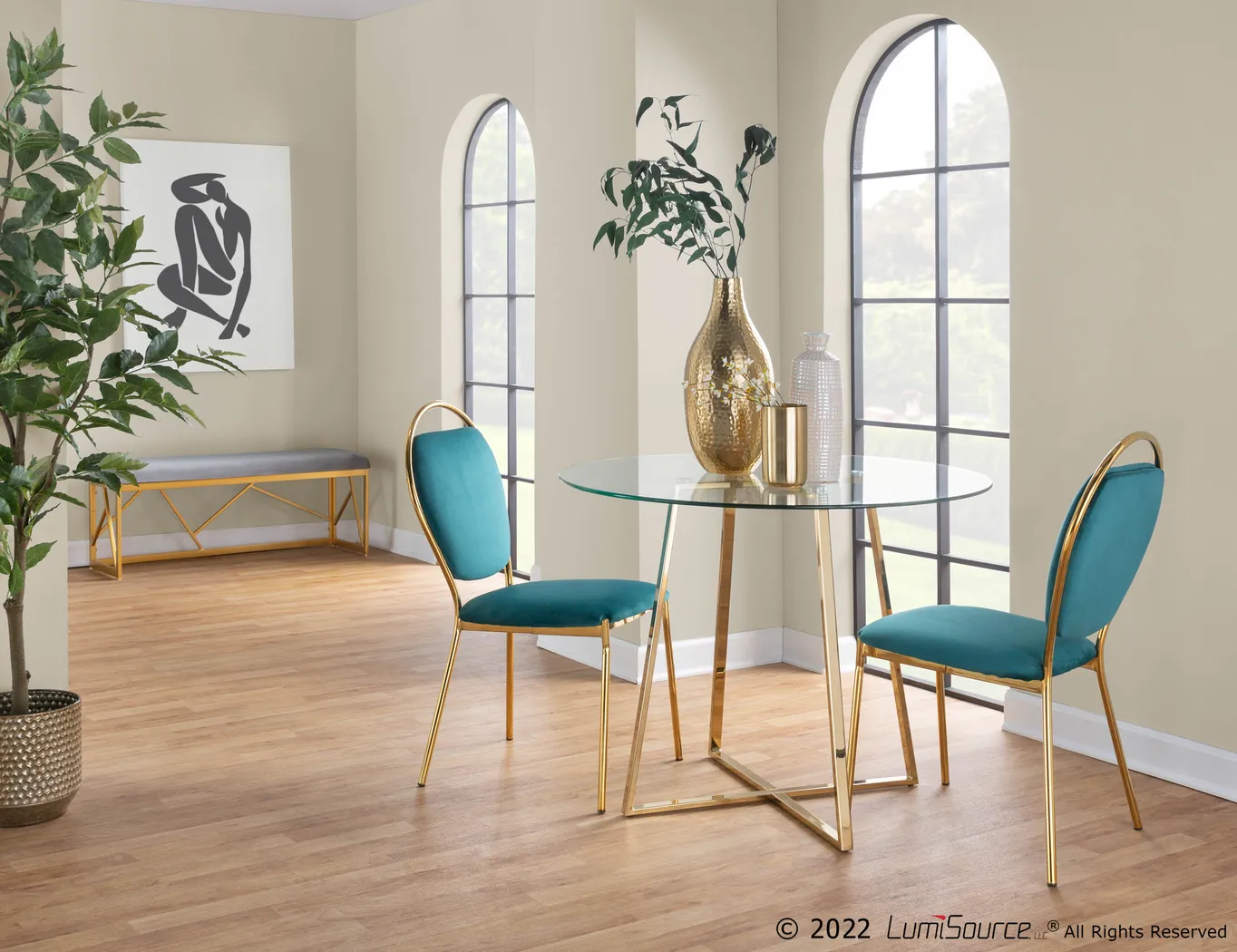 Trafalger Green Side Chair, set of 2 - Thumbnail - Image 10