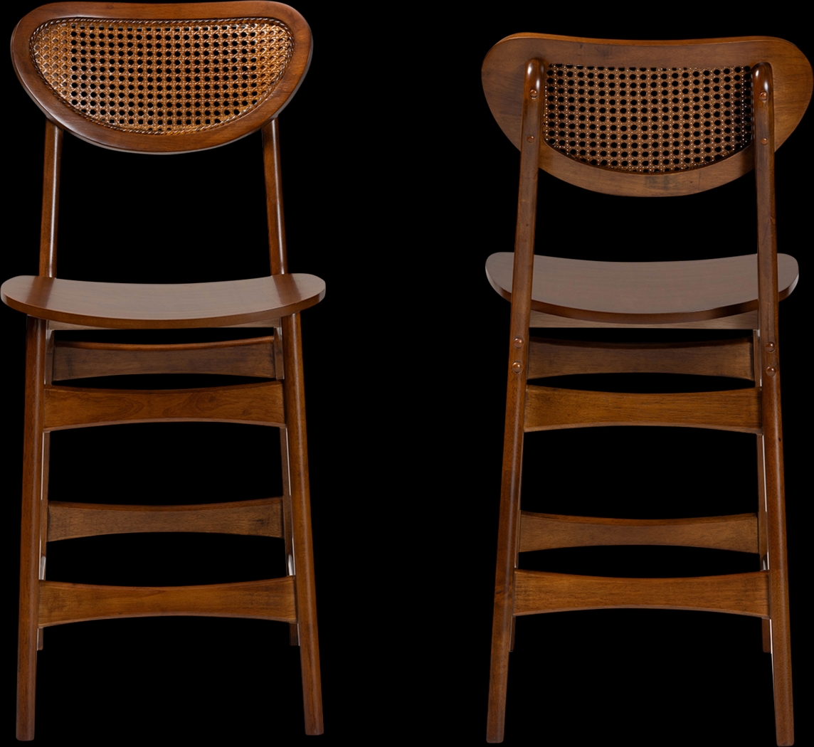 Traminer Walnut Brown Counter Stool, Set of 2 - Thumbnail - Image 3