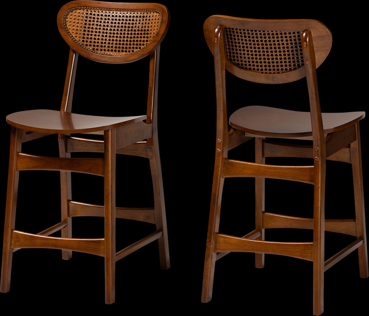 Traminer Walnut Brown Counter Stool, Set of 2 - Thumbnail - Image 1