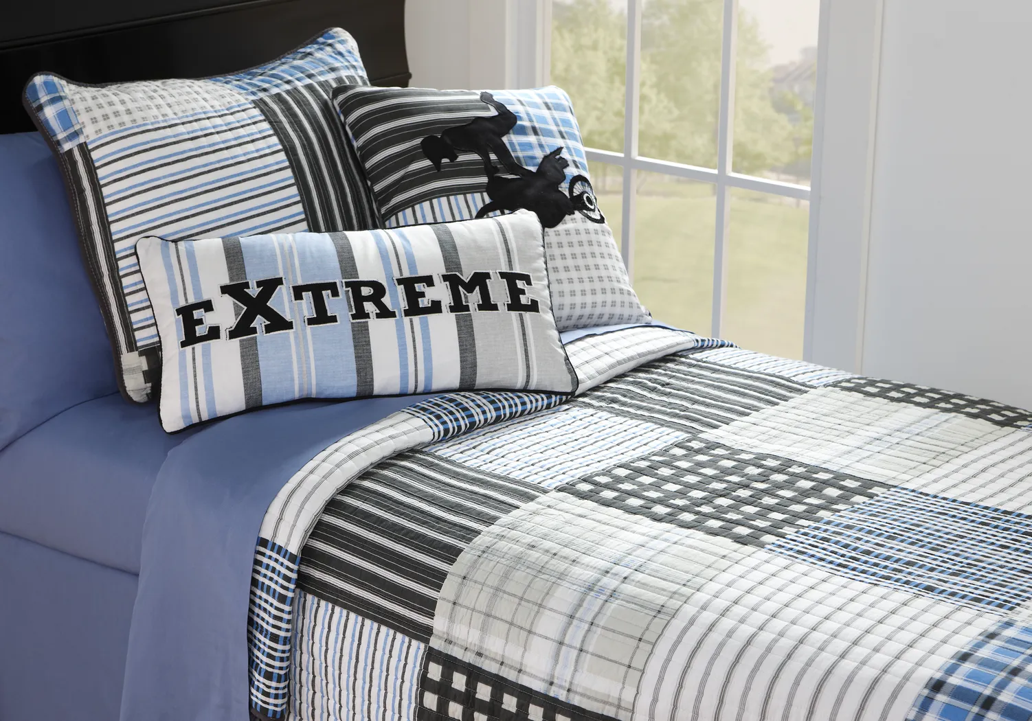 Trancas Blue 2 Pc Twin Bed Set - Thumbnail - Image 1