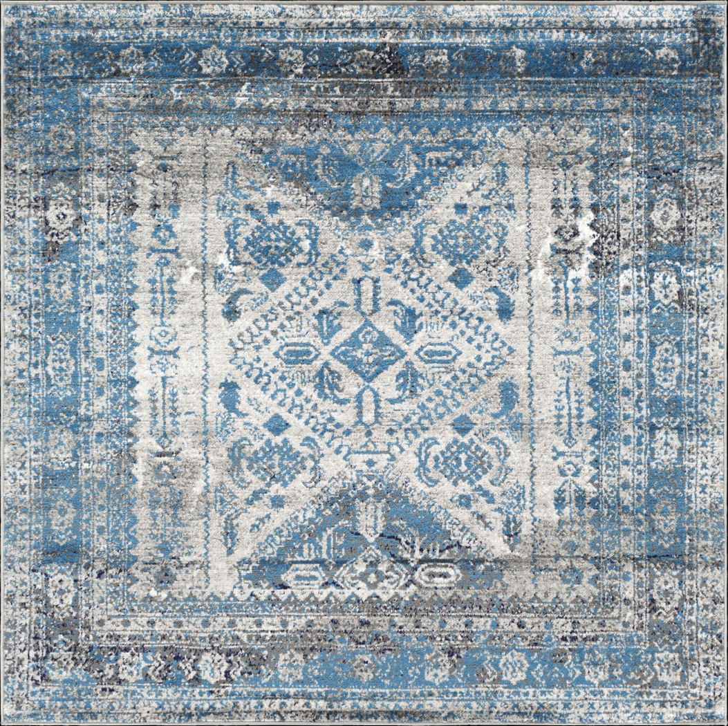 Transcom II Gray 5'3 Square Rug - Thumbnail - Image 1