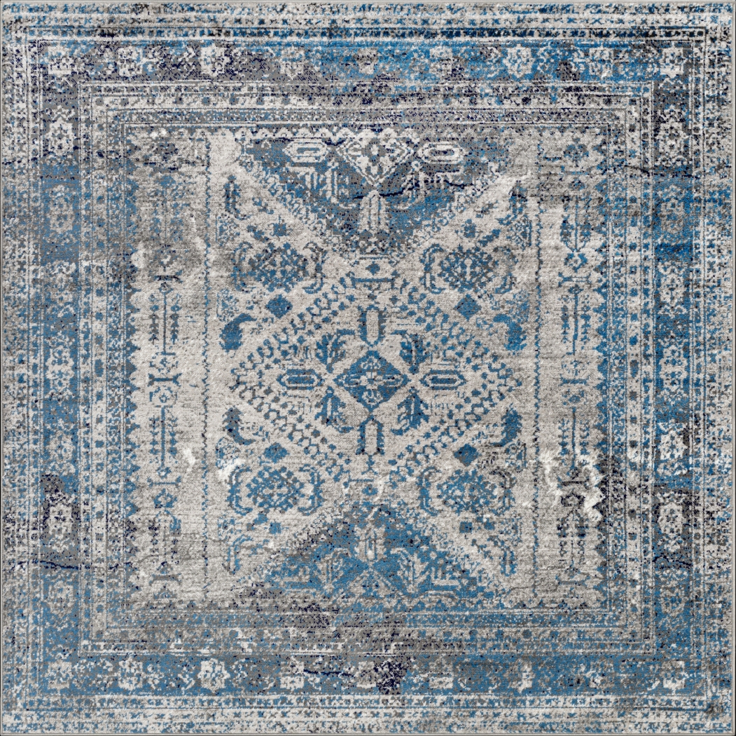 Transcom II Gray 6'7 Square Rug - Thumbnail - Image 1