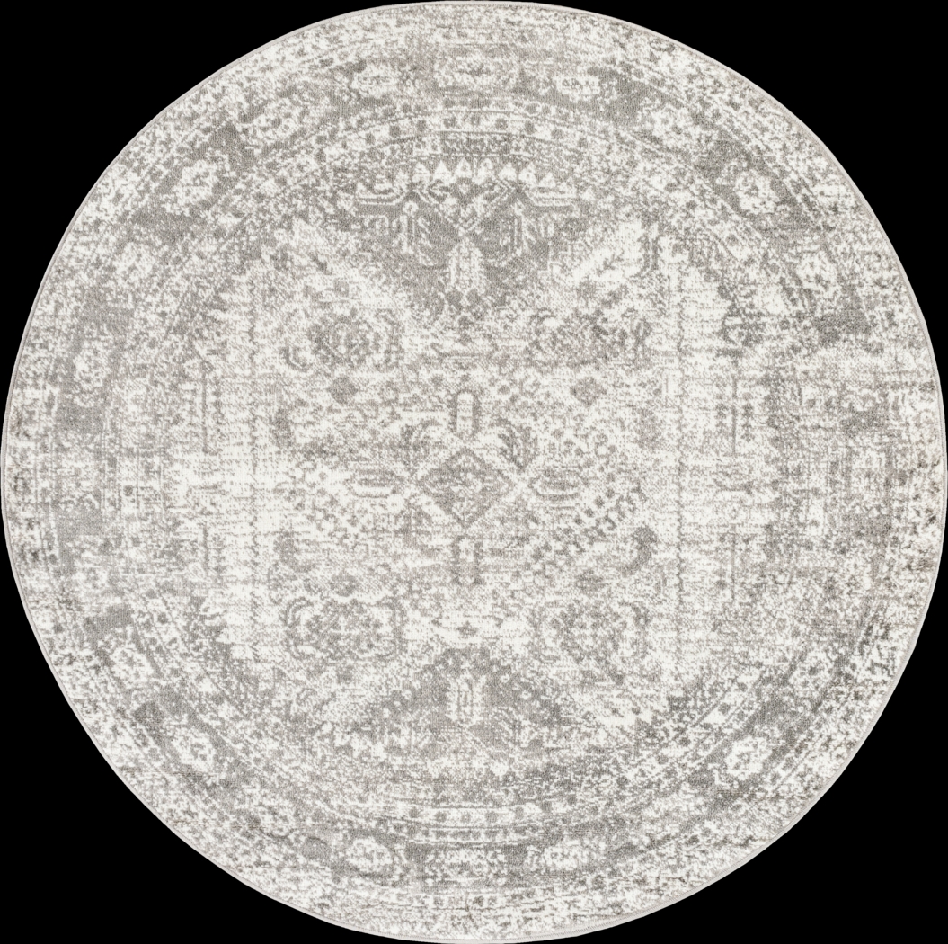 Transcom III Gray 5'3 Round Rug - Thumbnail - Image 1