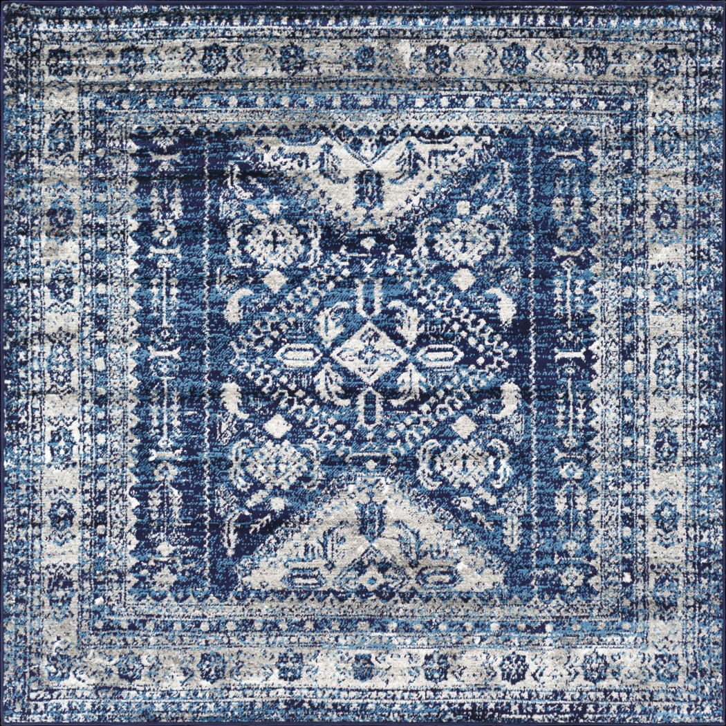 Transcom IV Navy 5'3 Square Rug - Thumbnail - Image 1