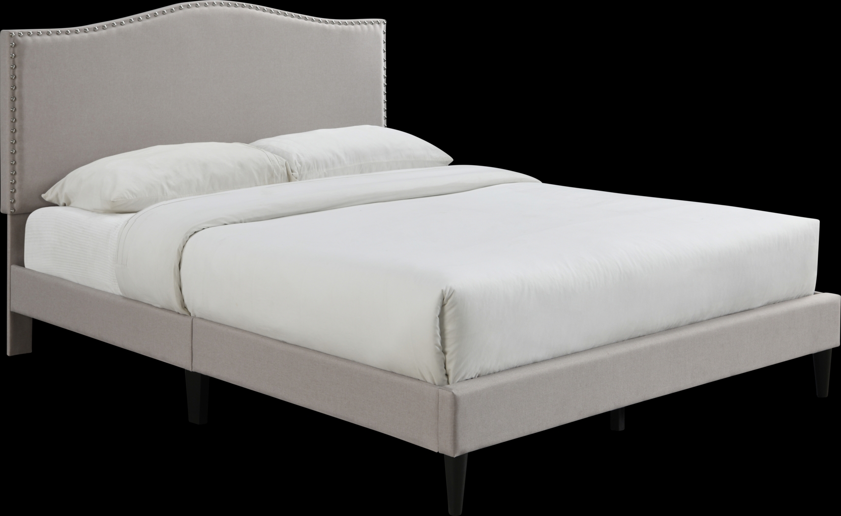 Trapon Beige Queen Bed - Thumbnail - Image 1