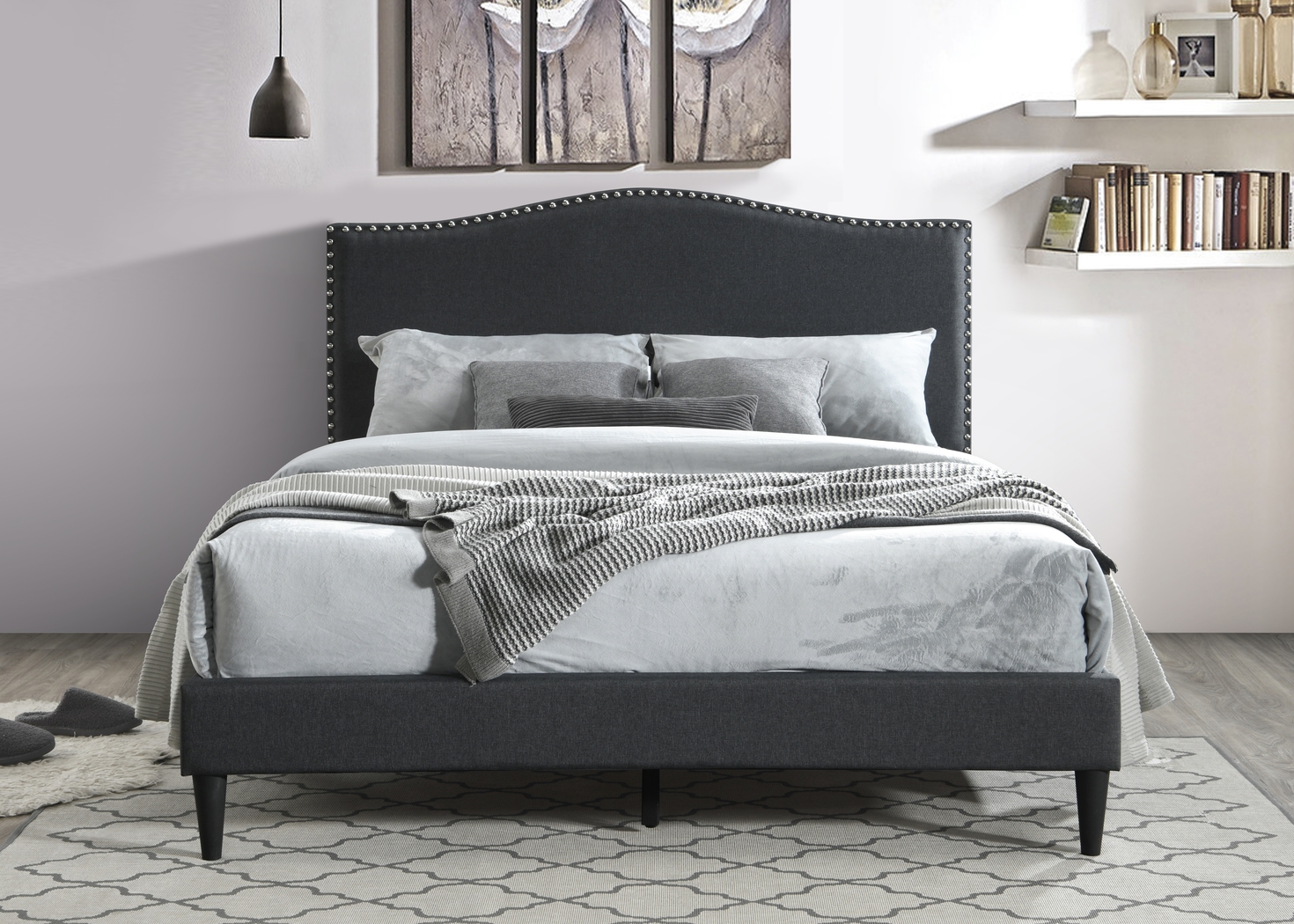 Trapon Charcoal Queen Bed - Thumbnail - Image 3