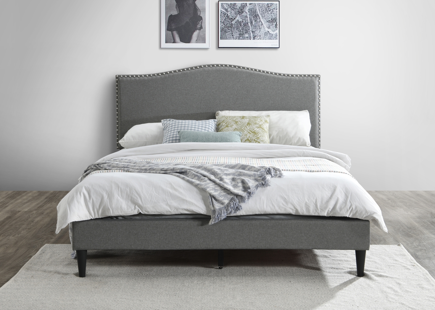 Trapon Gray Queen Bed - Thumbnail - Image 4