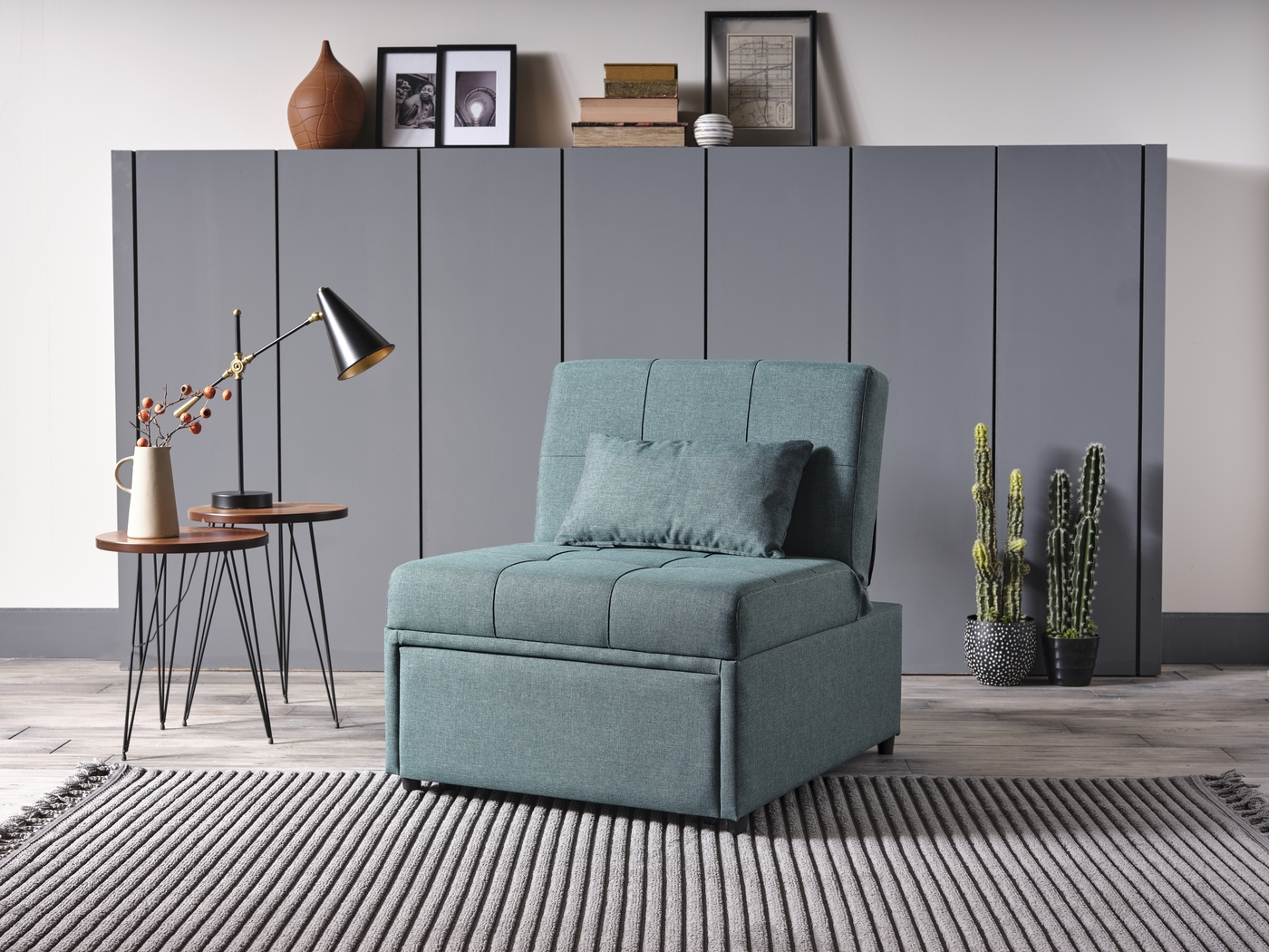 Traskwood Green Sleeper Chair - Thumbnail - Image 11