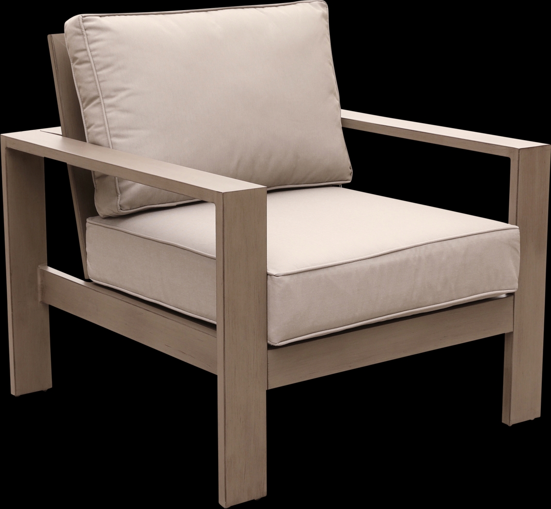 Travar Tan 3 Pc Outdoor Seating Set with Cream Cushions - Thumbnail - Image 2