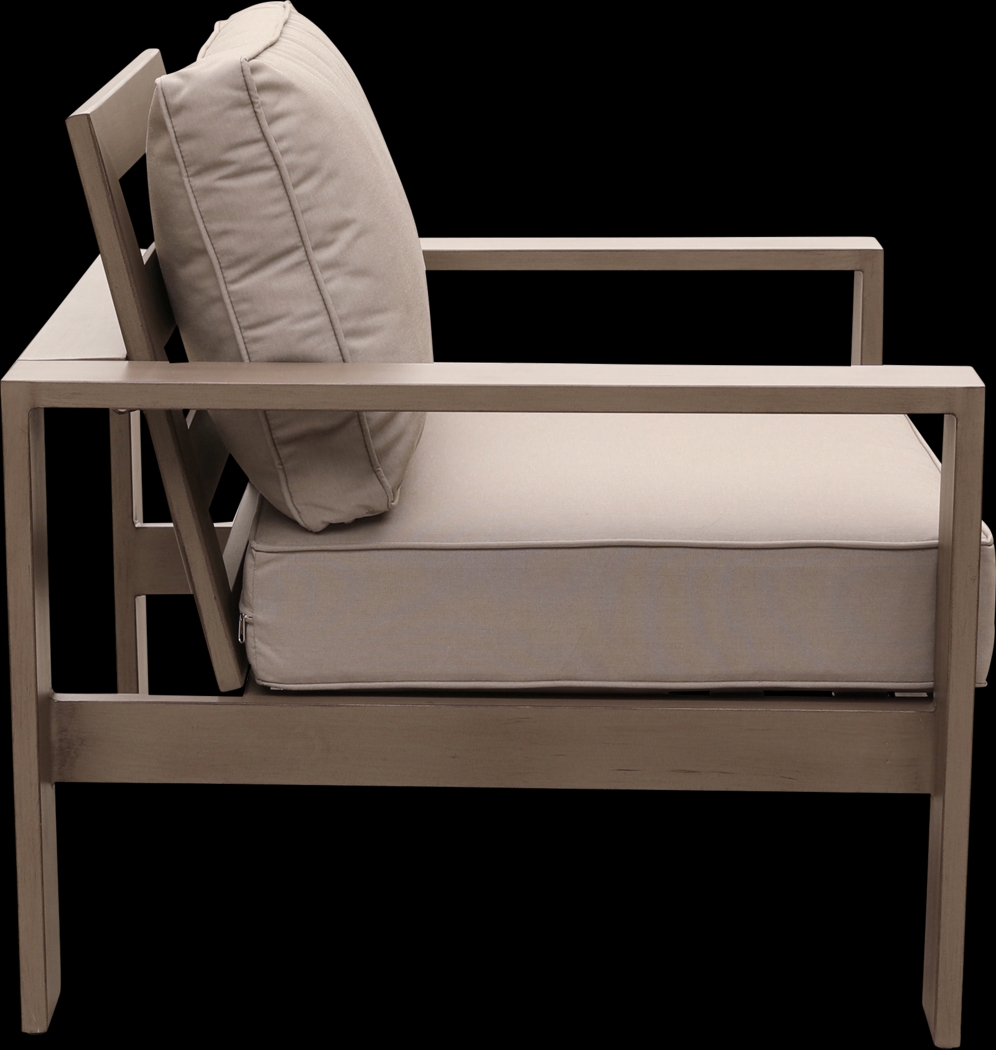 Travar Tan 3 Pc Outdoor Seating Set with Cream Cushions - Thumbnail - Image 4