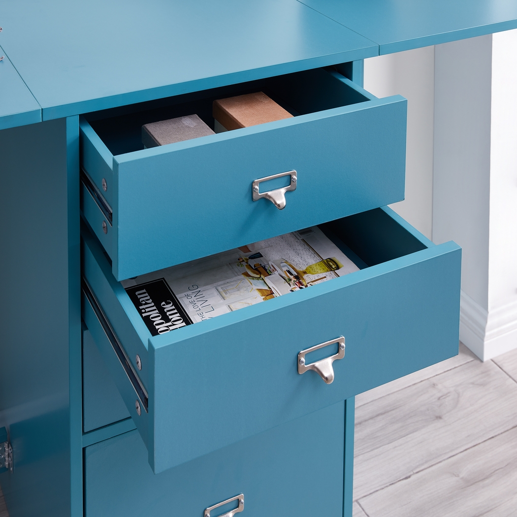 Travia Blue Folding Desk - Thumbnail - Image 3