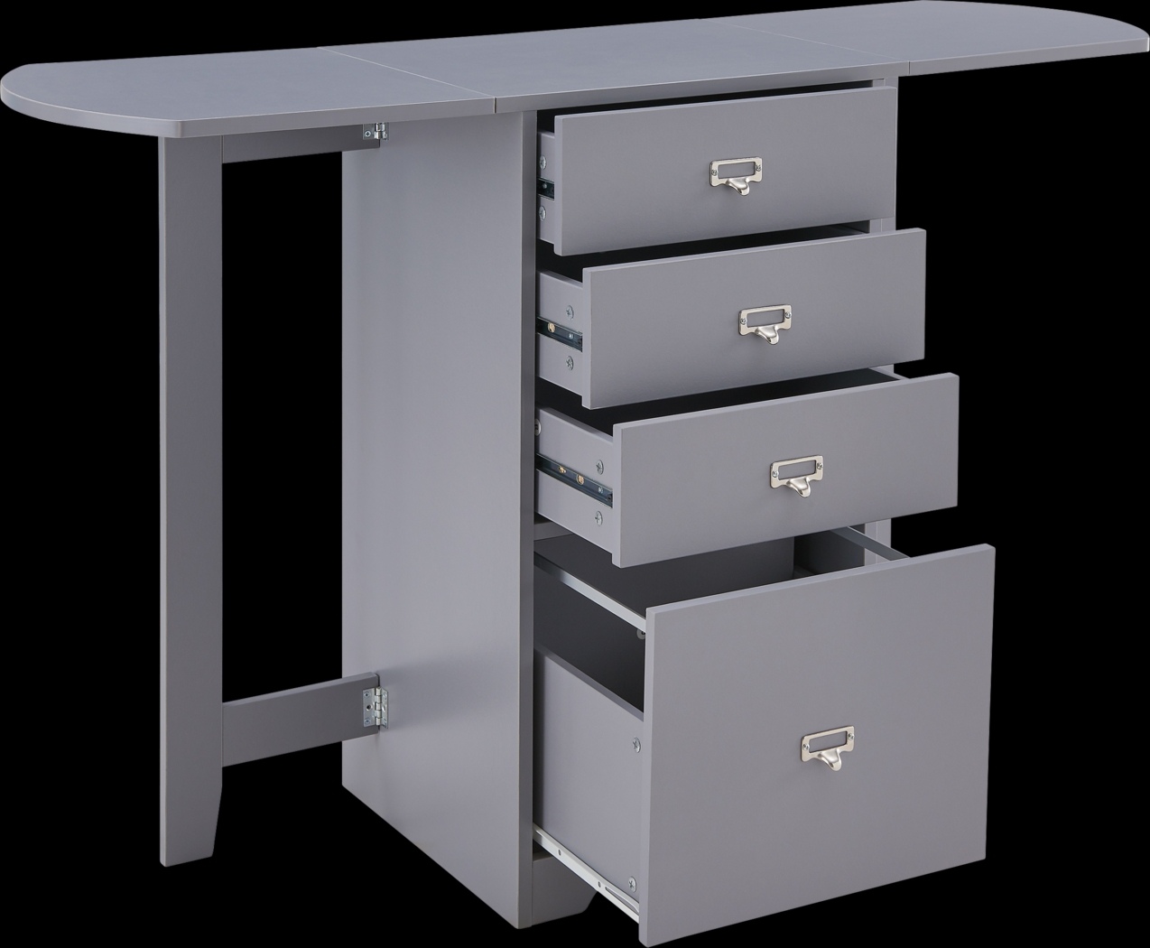 Travia Gray Folding Desk - Thumbnail - Image 2
