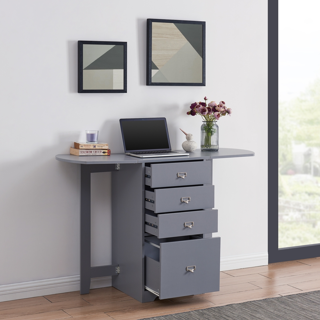 Travia Gray Folding Desk - Thumbnail - Image 6