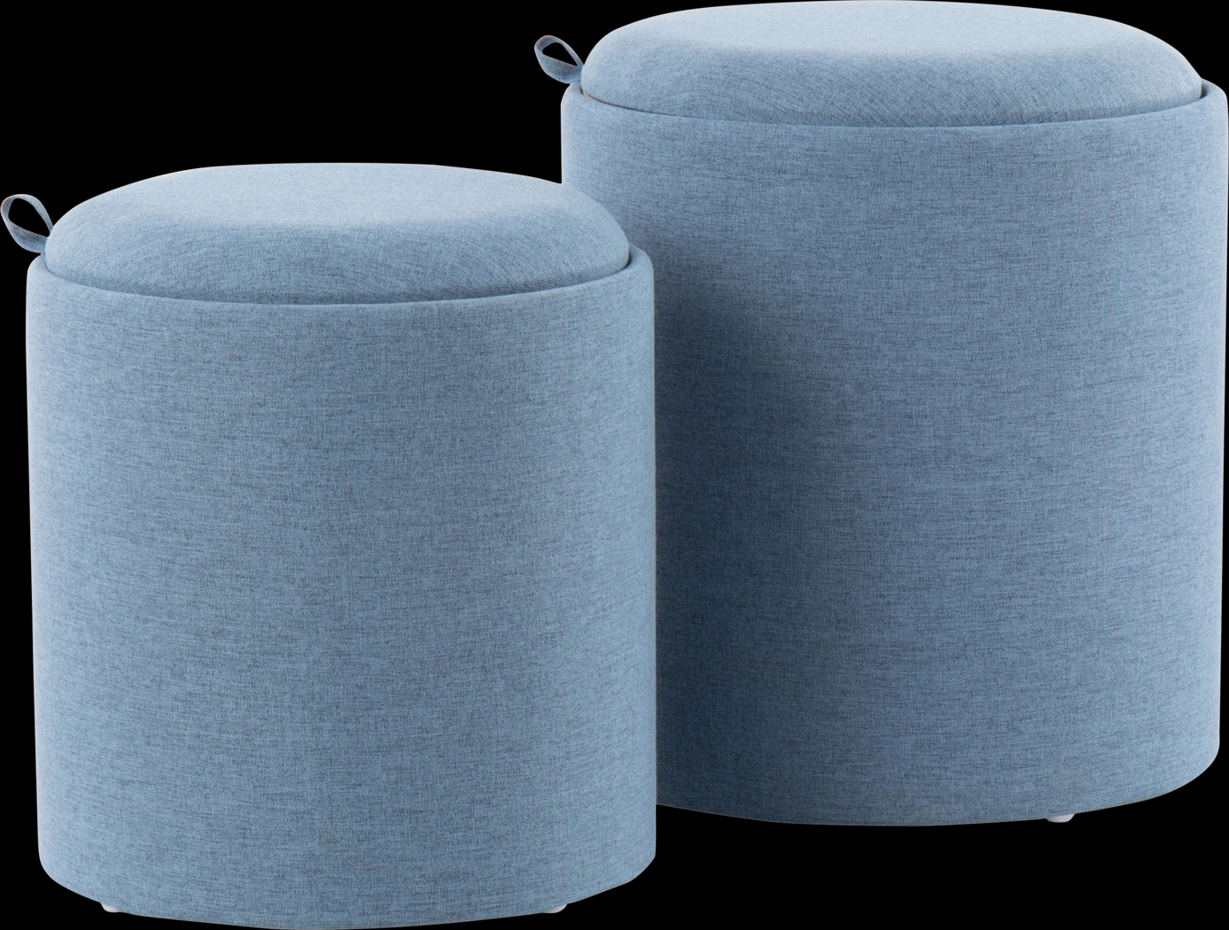 Traymore Blue Ottoman, Set of 2 - Thumbnail - Image 1