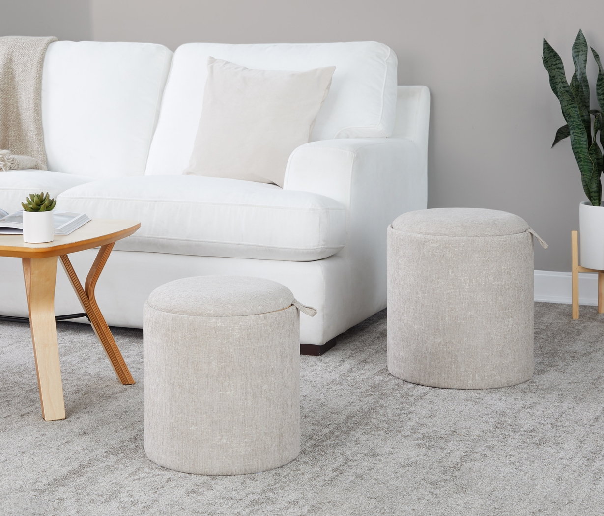 Traymore Light Brown Ottoman, Set of 2 - Thumbnail - Image 2