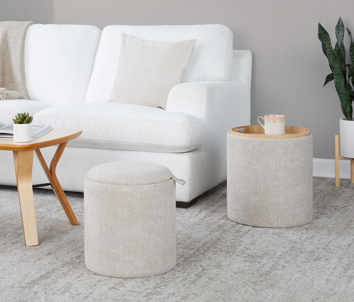 Traymore Light Brown Ottoman, Set of 2 - Thumbnail - Image 3