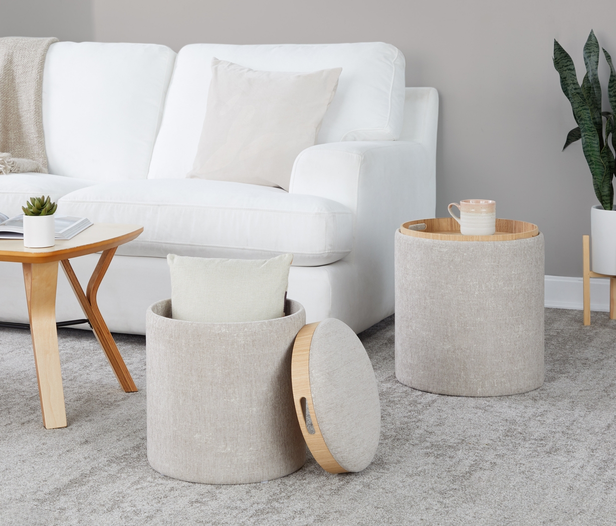 Traymore Light Brown Ottoman, Set of 2 - Thumbnail - Image 4